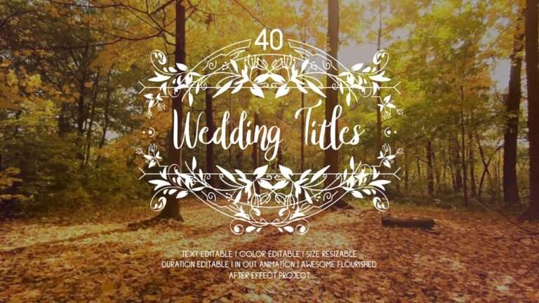 40 Flourish Wedding Titles Free After Effect Template