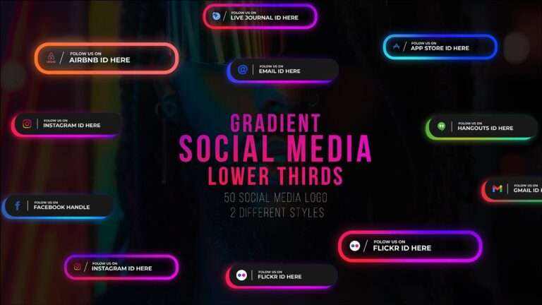 Gradient Social Media Lower Thirds Free After Effect Template