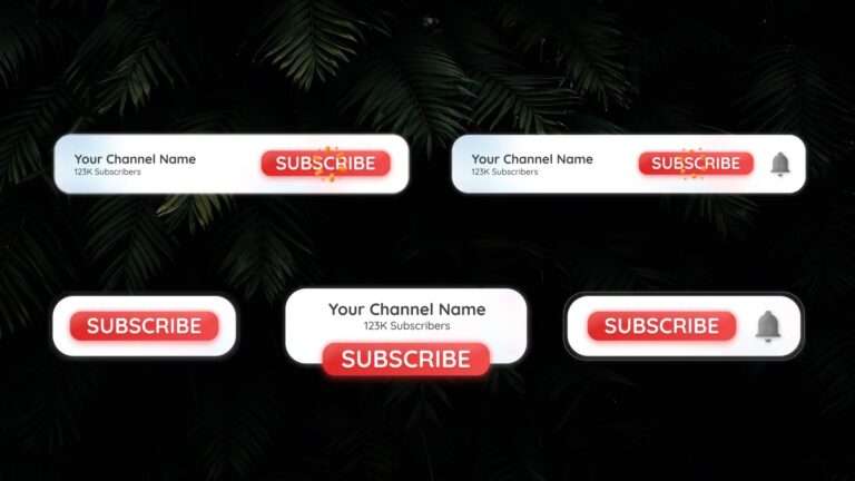 Sleek Youtube Subscribe Button Pack Free Premiere Pro MOGRT Files