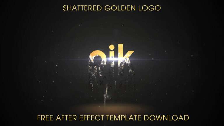 Shattered Golden Logo Free Download After Effects Template