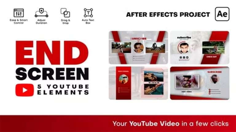 Youtube End Screens Free After Effect Template