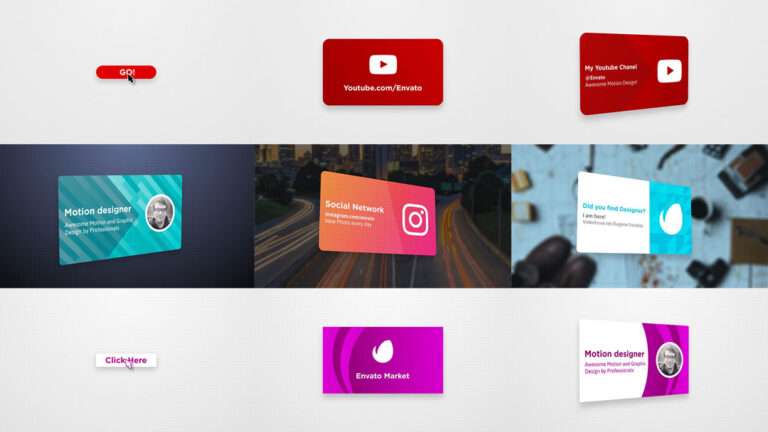 Visit Card Opener Animation Free After Effect Template