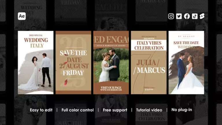 Wedding Instagram Reels After Effects Template