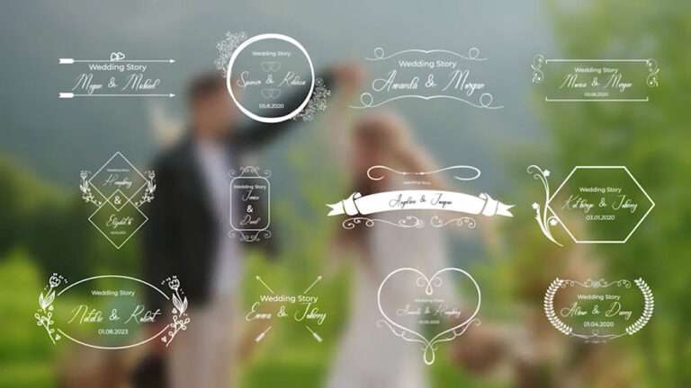 12 Wedding Titles After Effects Template