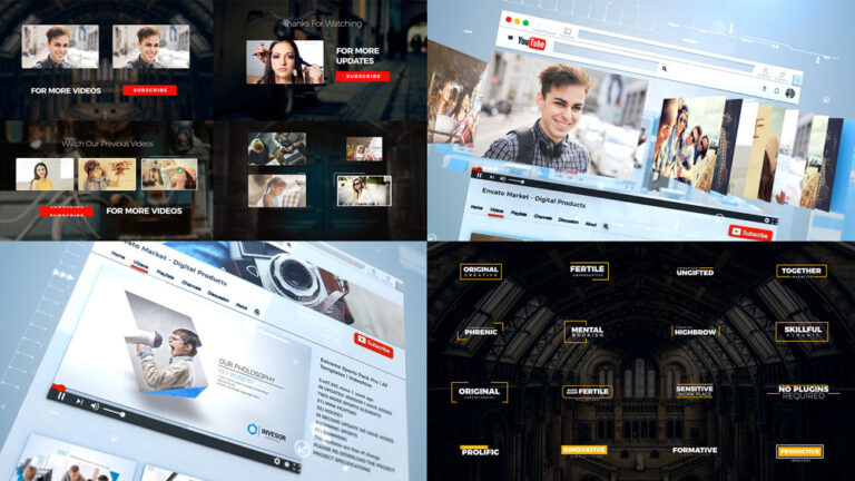 Creative Youtube Pack After Effects Template