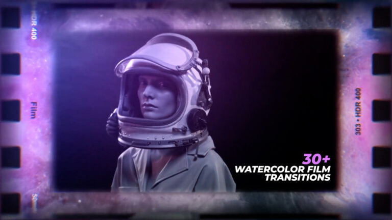 FILM WATERCOLOR TRANSITIONS After Effects Template